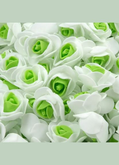 Головки цветов для рукоделия 50 штук 3 см бело-салатовый Jannet квіти (330758605)