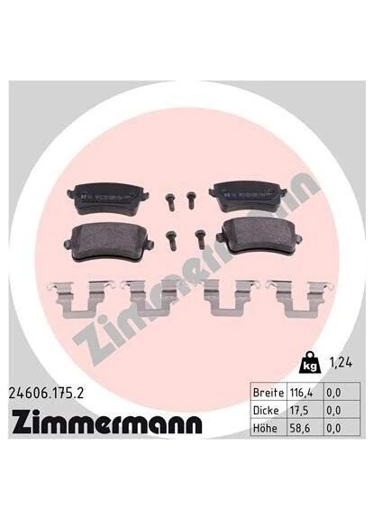 Комплект тормозных колодок 24606.175.2 ZIMMERMANN (361942591)