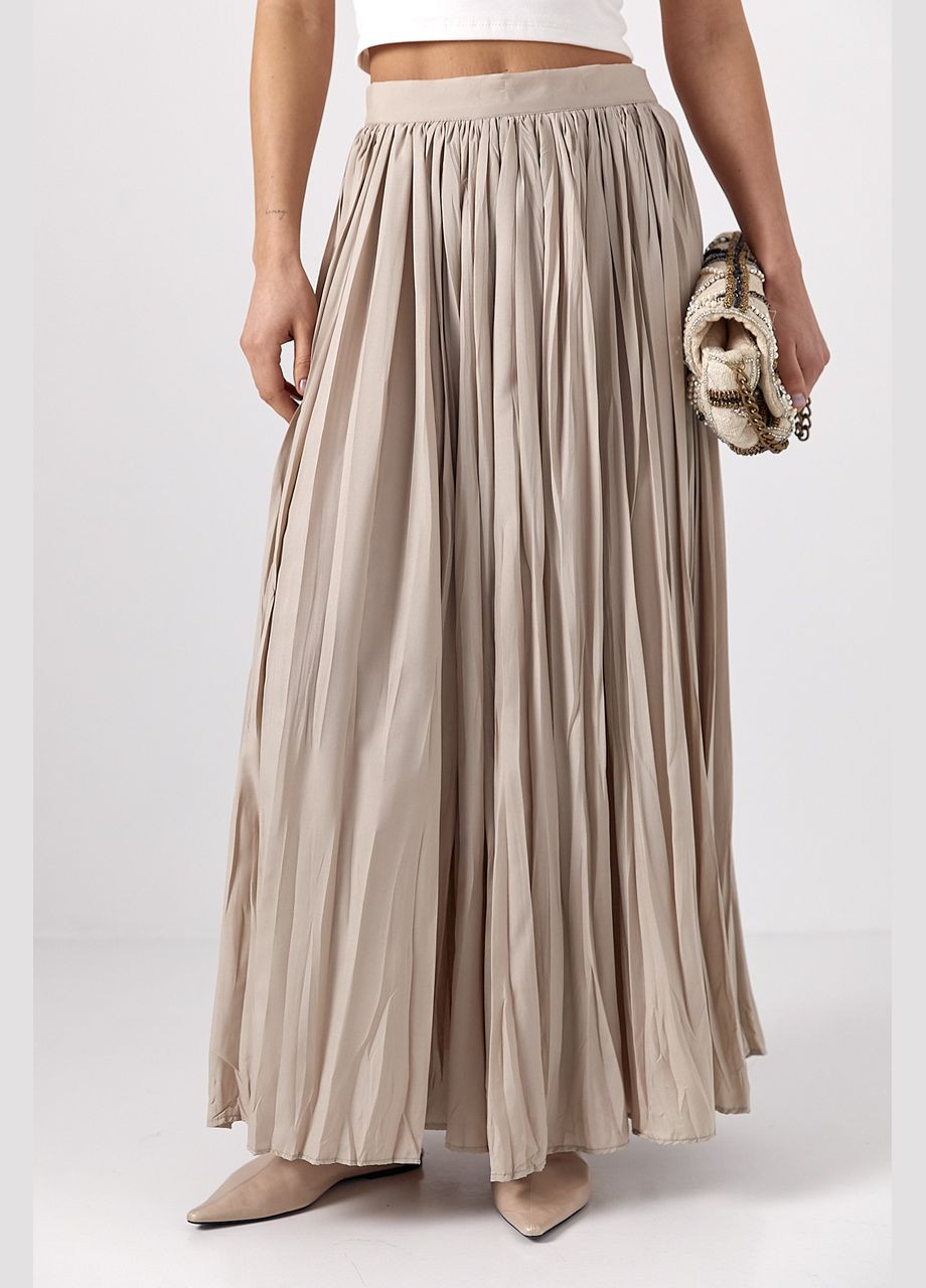 Плісована спідниця максі - бежевий колір Lurex (324392681)