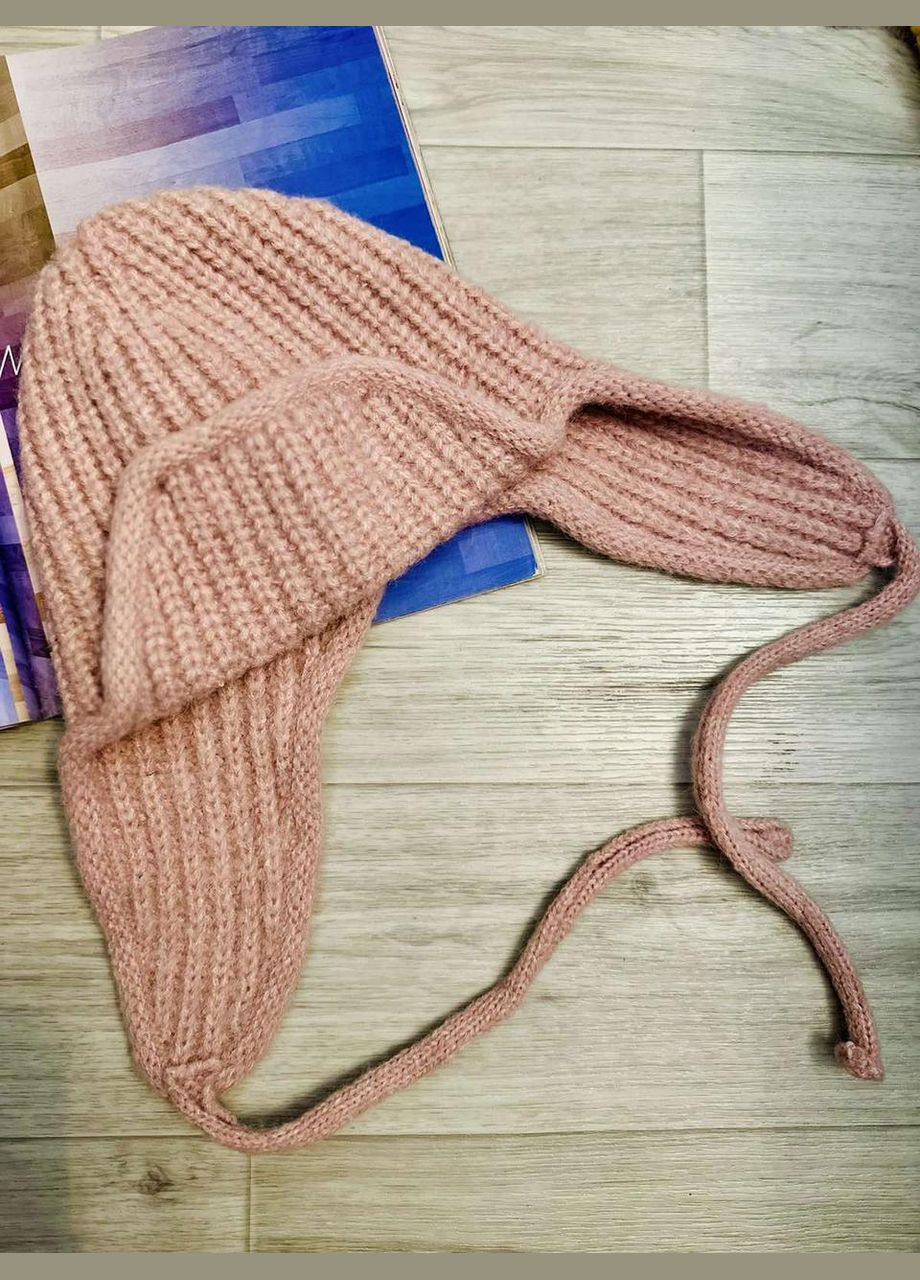 Шапка-вушанка в'язана One Size 55-58 Білий (5004) No Brand (358052687)