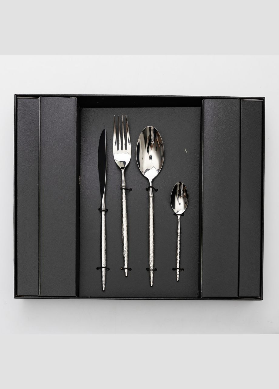 Набір столових приборів золото на 6 персон 24 предмети ложки, виделки, ножі Срібло HP-20-14 Yiwu (324305026)