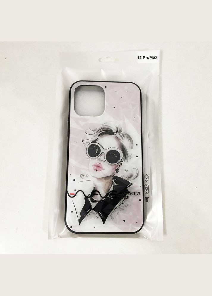 Чохол для Apple Iphone 12 Pro Max дівчина в окулярах. Колір: рожевий Wave (364664218)