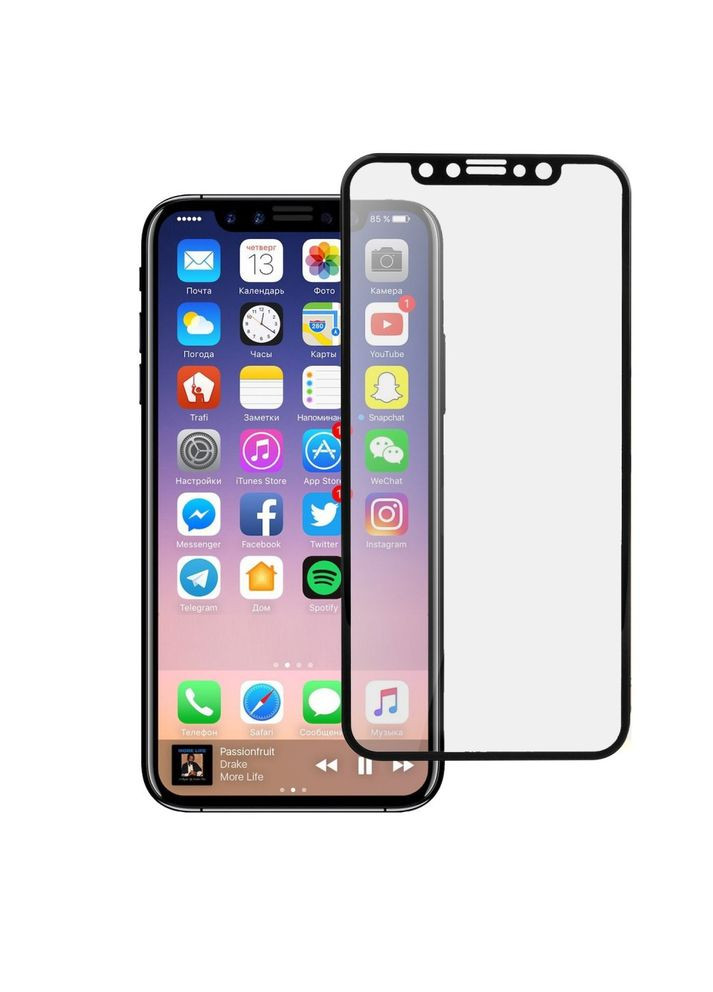 Защитное стекло для Apple iPhone X Full Cover Black (0.33 мм) Mocolo (324234240)