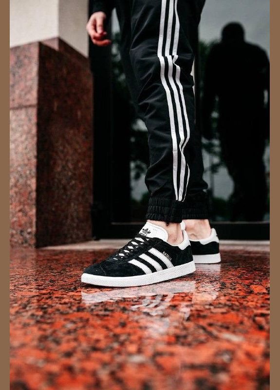 Чорні кросівки gazelle core black cloud white gold - bb5476 No Brand