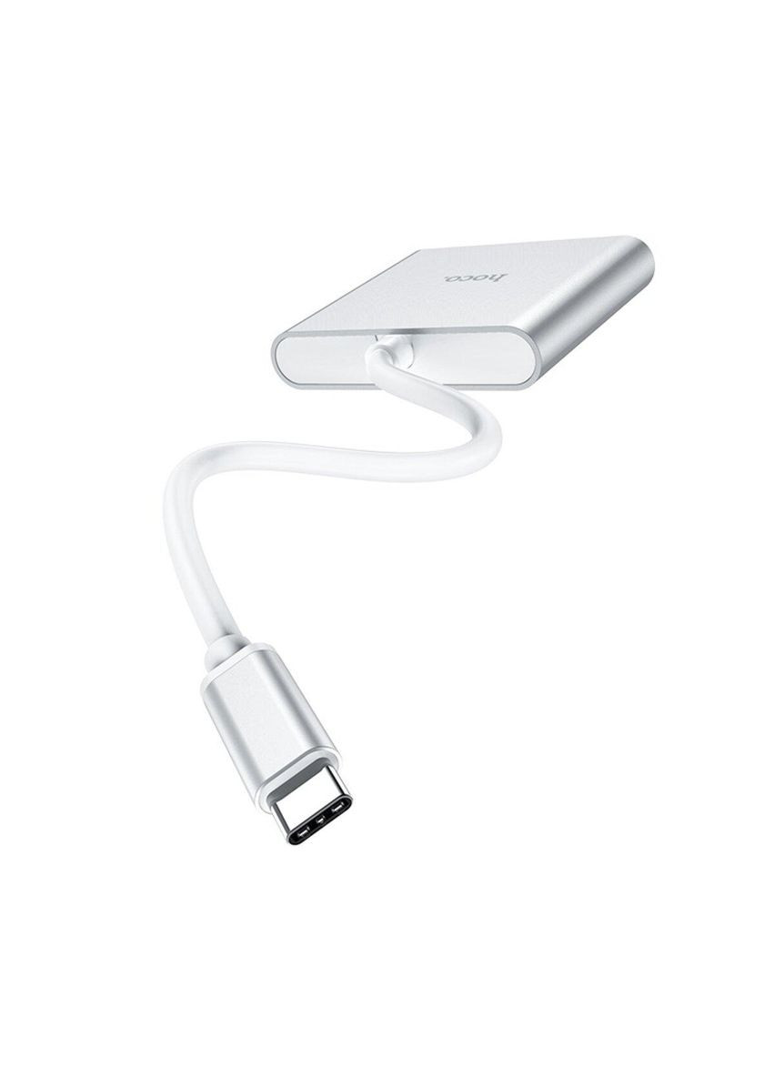 USB-хаб HB14 Easy use Type-C adapter(Type-C to USB3.0+HDMI+PD) Silver Hoco (337311165)