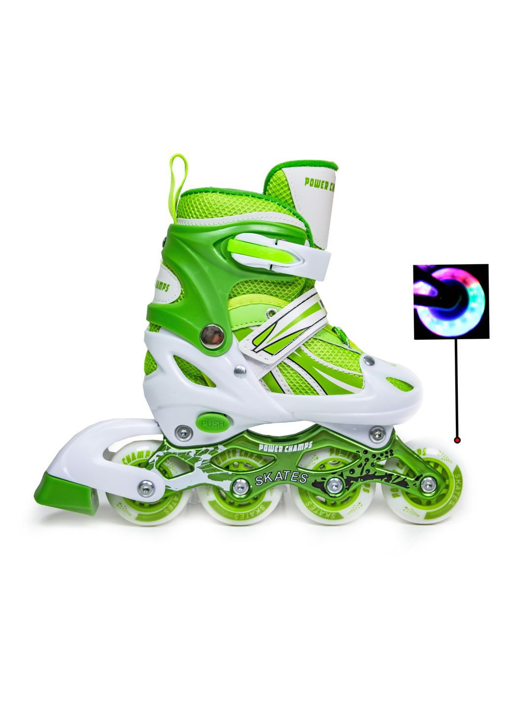 Ролики. Green (розмір 29-33) 1599616271 Power Champs (340910714)