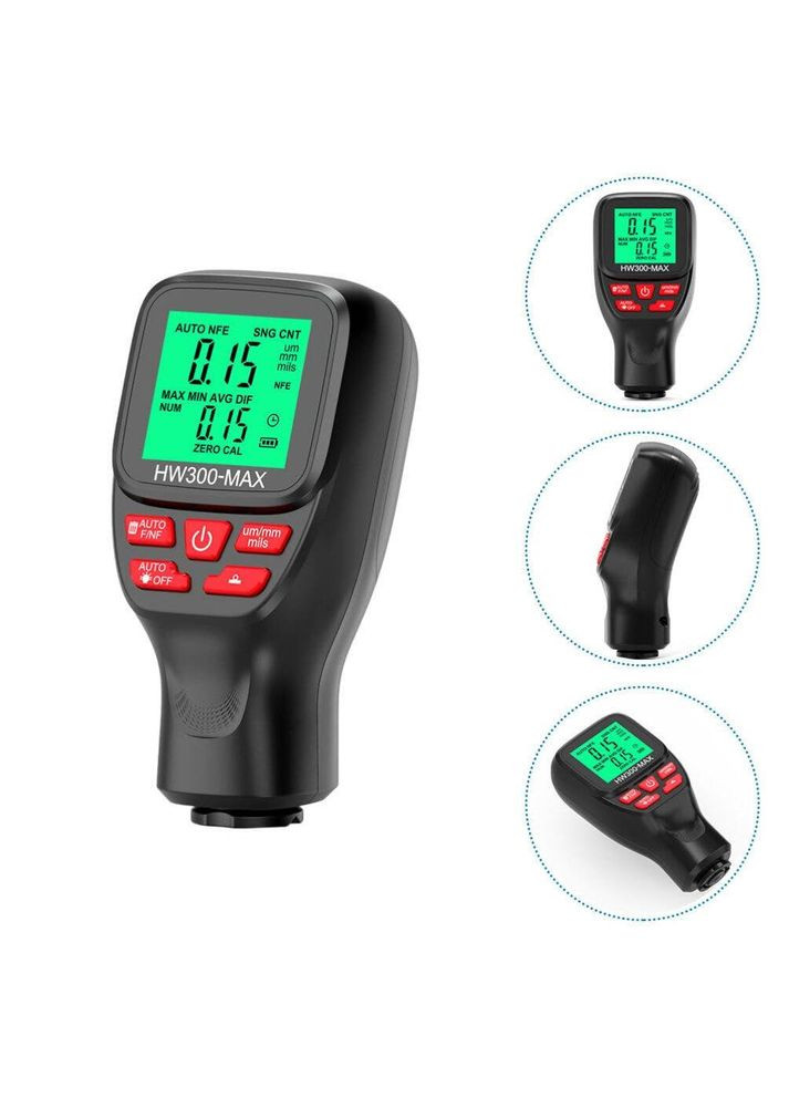 Цифровой толщиномер покрытия краски HW-300 Max Black Icar (365720873)