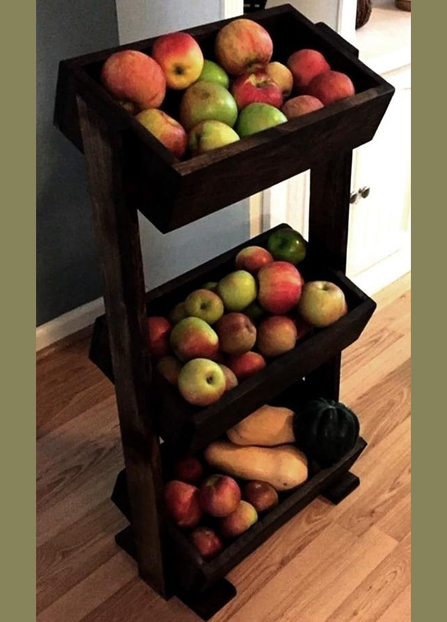 Стелаж для овочів і фруктів з дерева Каленція венге (ЯХТ-013712) No Brand (327865626)