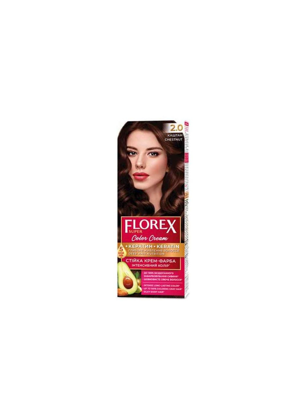 Кремфарба Каштановий д/волосся КЕРАТИН 2.0 ТМ Florex (300290484)
