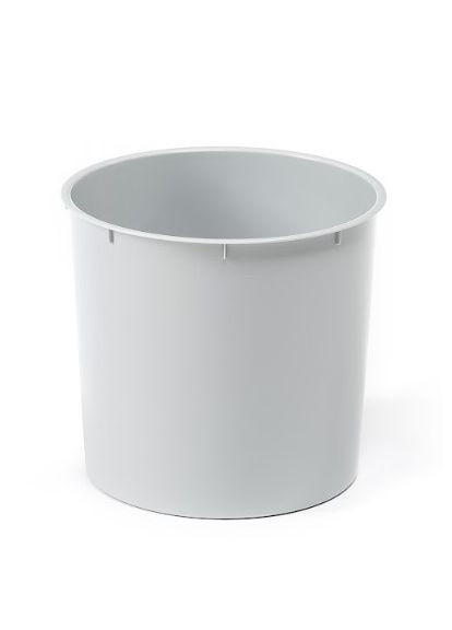 Кашпо 140 белый с серой вставкой, пластик Lamela Ацтек (345726174)