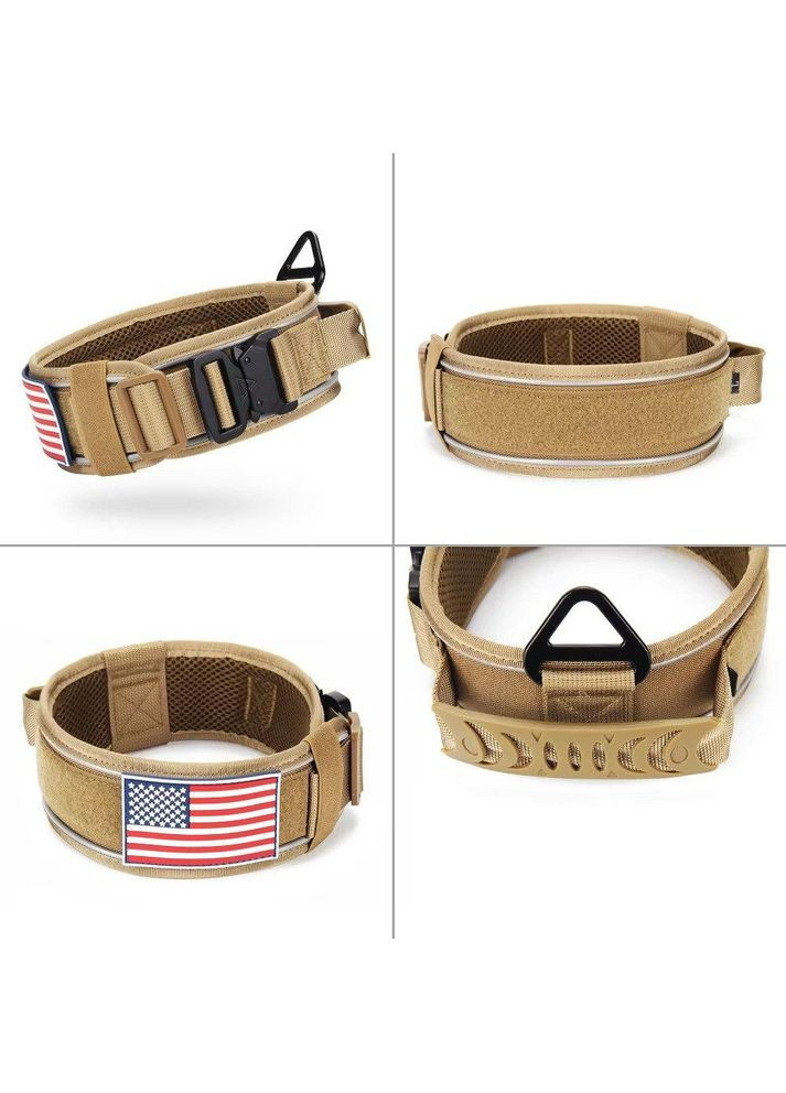 Нашийник для собак Harness Tactical, широкий нейлоновий з металевою пряжкою-фастекс, Коричневий L No Brand (308863037)