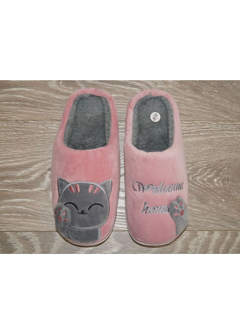 Тапочки для дівчинки з милим котиком фіолетові з сірим Lion (361361127)