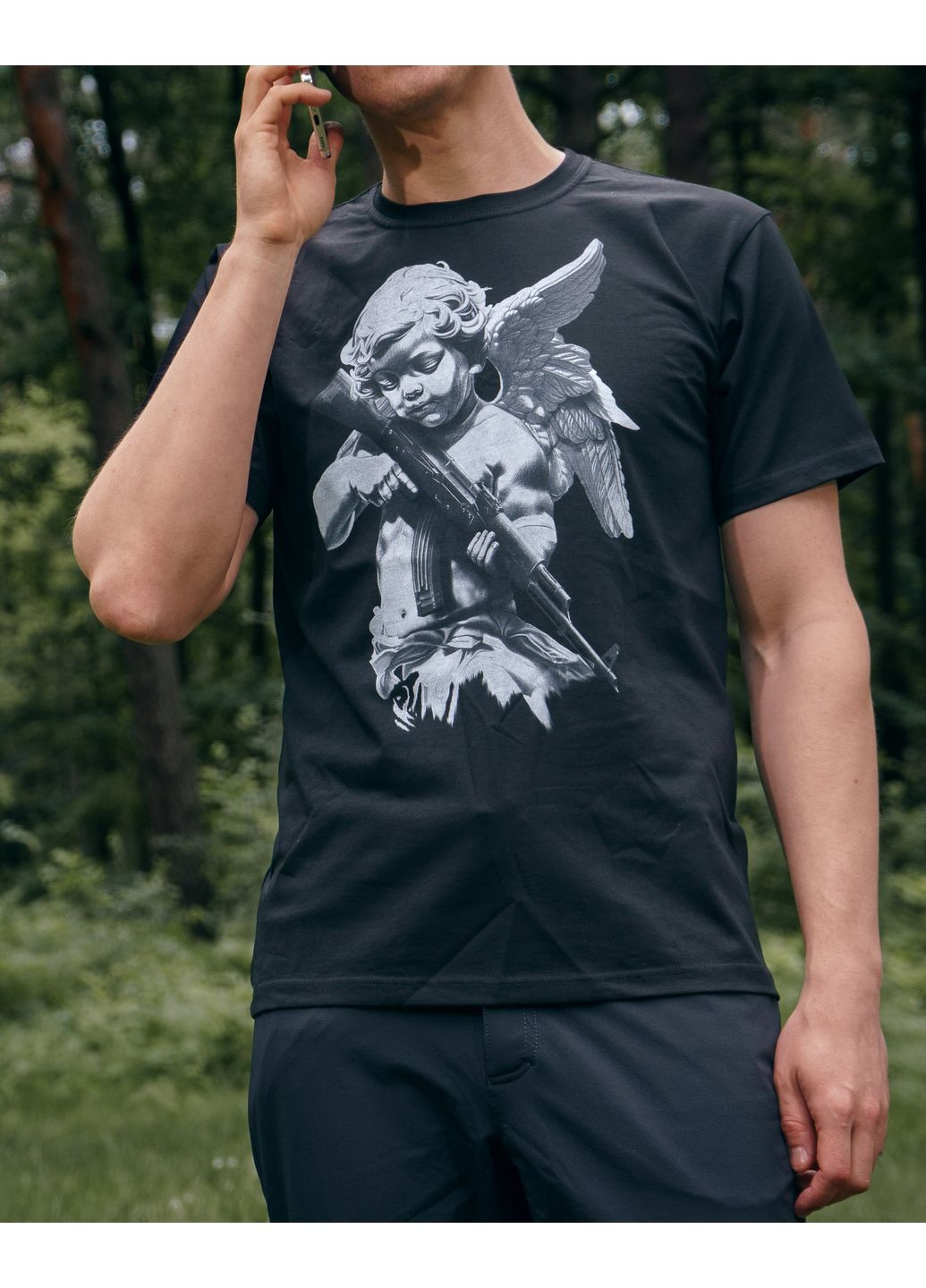 Футболка с рисунком Ангел Combat Black P1G (315822684)