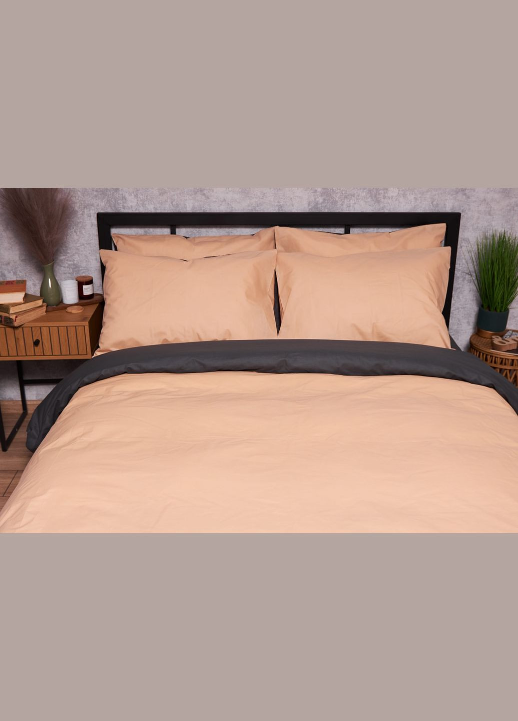 Комплект постельного белья Бязь Gold Люкс King Size 220x240 наволочки 4х70х70 (MS-820003294) Moon&Star Gray Cream (288044301)