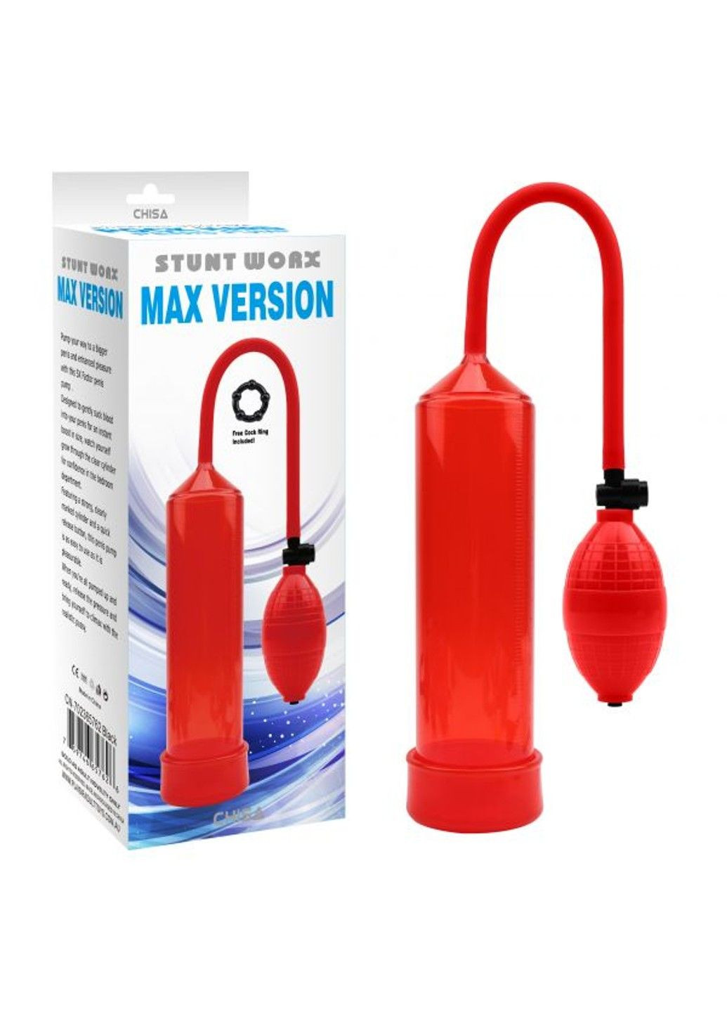 Помпа Max Version Penis Pump, Red, Червоний Chisa (289375650)