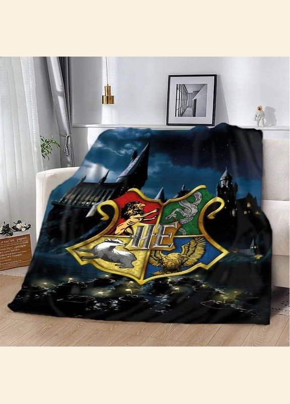 Плед покривало Дитяче Гарри Поттер 135х160 Синій Плюш-велюр No Brand (293517363)
