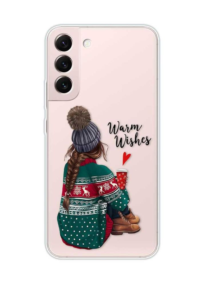 Прозрачный чехол на Samsung Galaxy S22:: Девушка с кофе (принт 136) Creative (360680998)