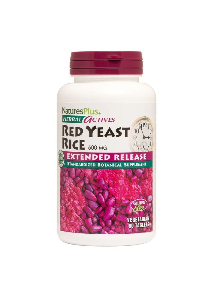 Натуральная добавка Herbal Actives Red Yeast Rice 600 mg, 60 таблеток Natures Plus (324418166)