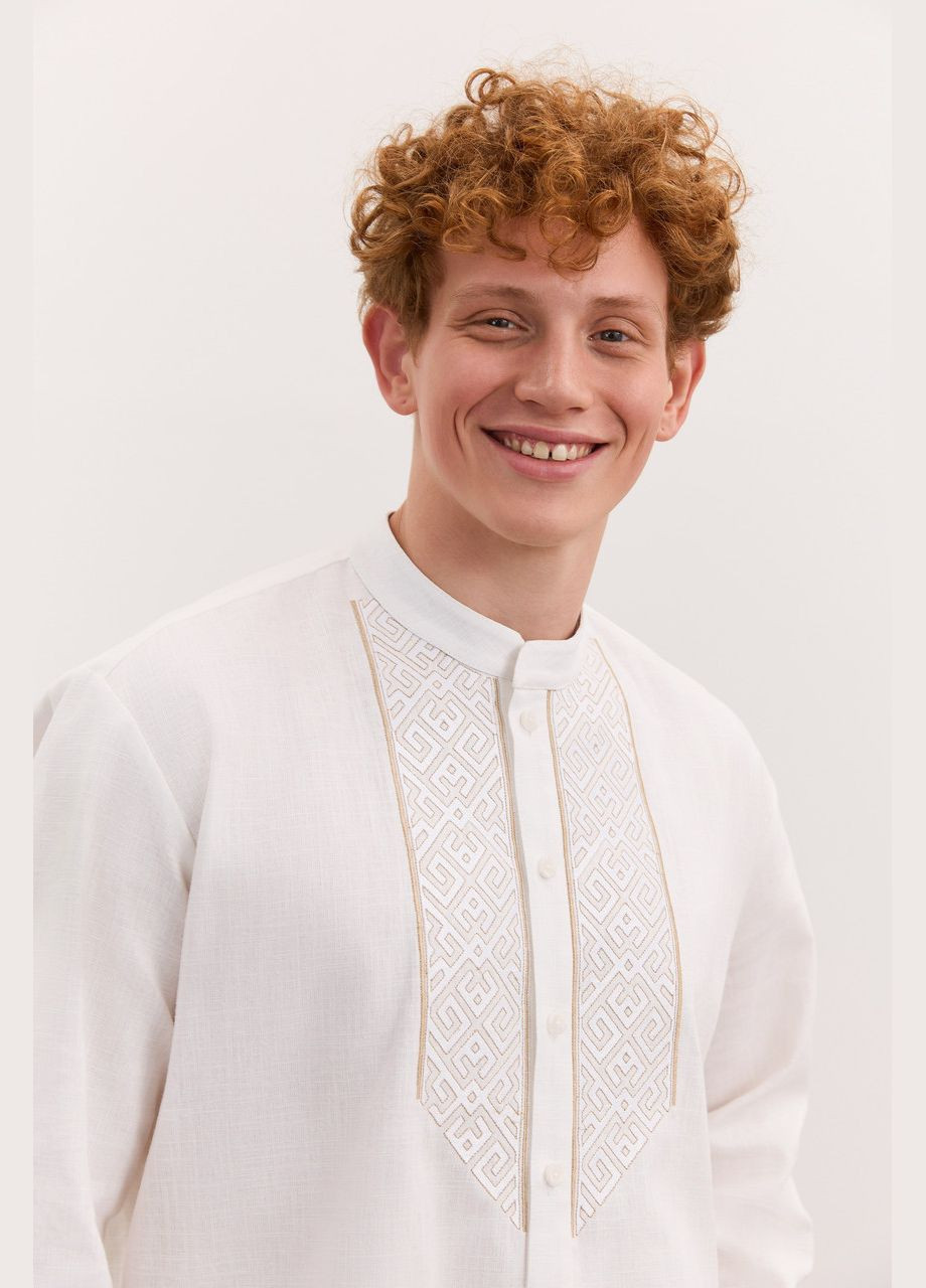 Біла чоловіча вишиванка "княжич" MEREZHKA кропива (340403399)