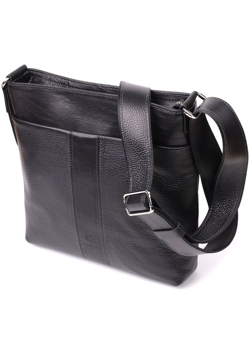 Красивая сумка через плечо для мужчин из натуральной кожи 22883 Черная Grande Pelle (329198335)