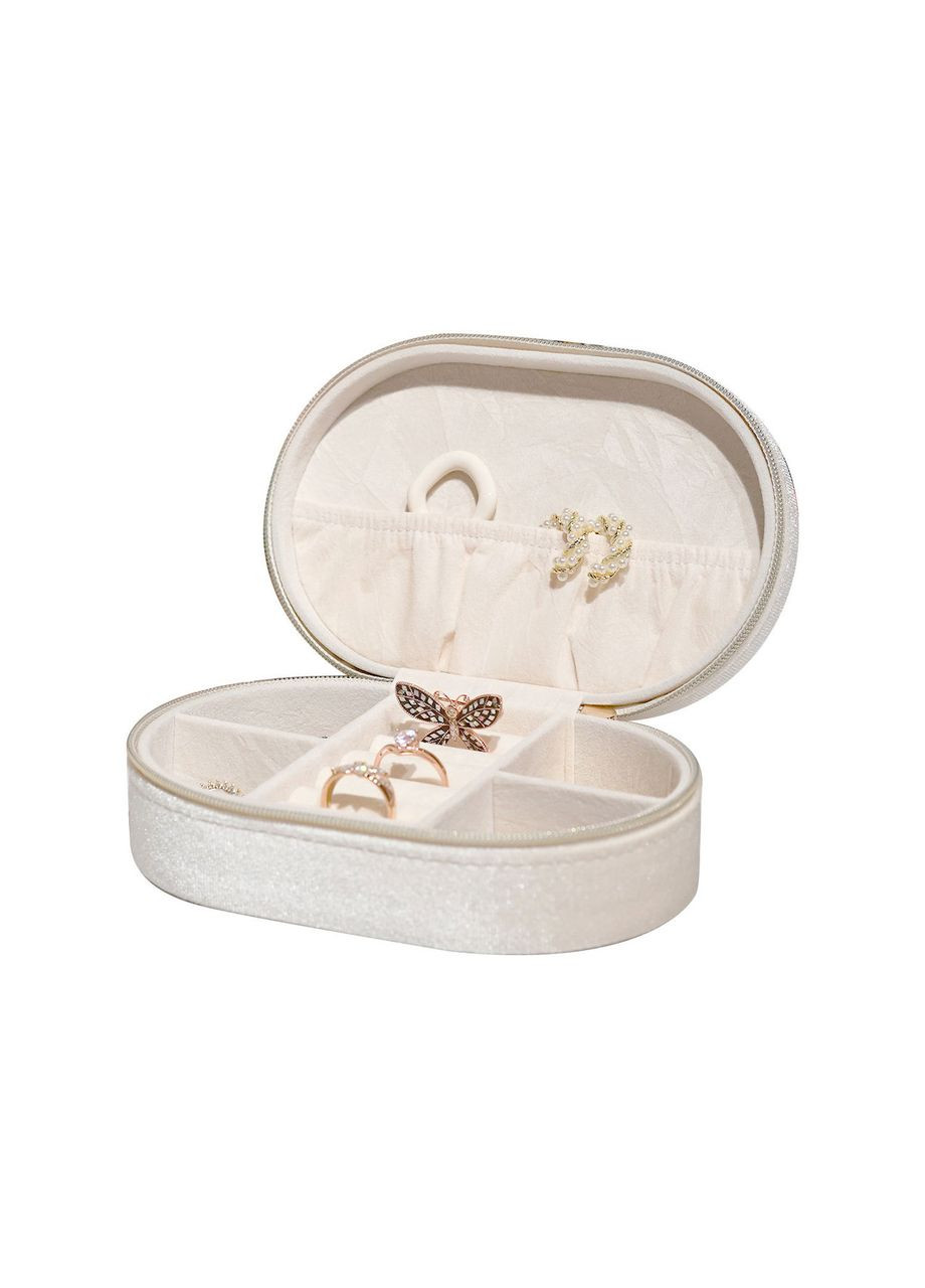 Оригинальная бархатная шкатулка для украшений овальной формы белого цвета, отличный подарок No Brand (326487938)