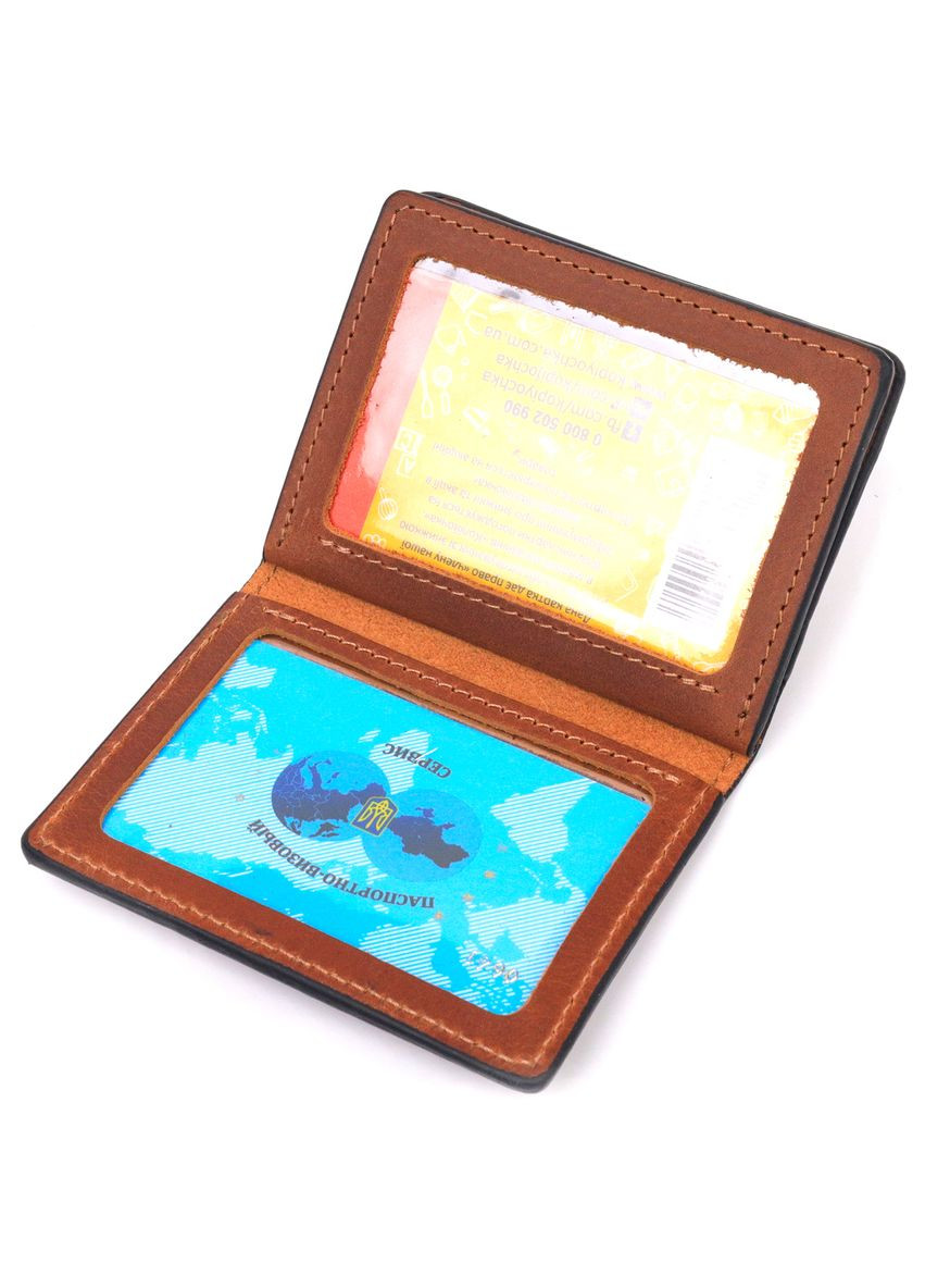 Чудова обкладинка на автодокументи у вінтажній шкірі Україна 16712 Світло-коричнева Grande Pelle (331908244)