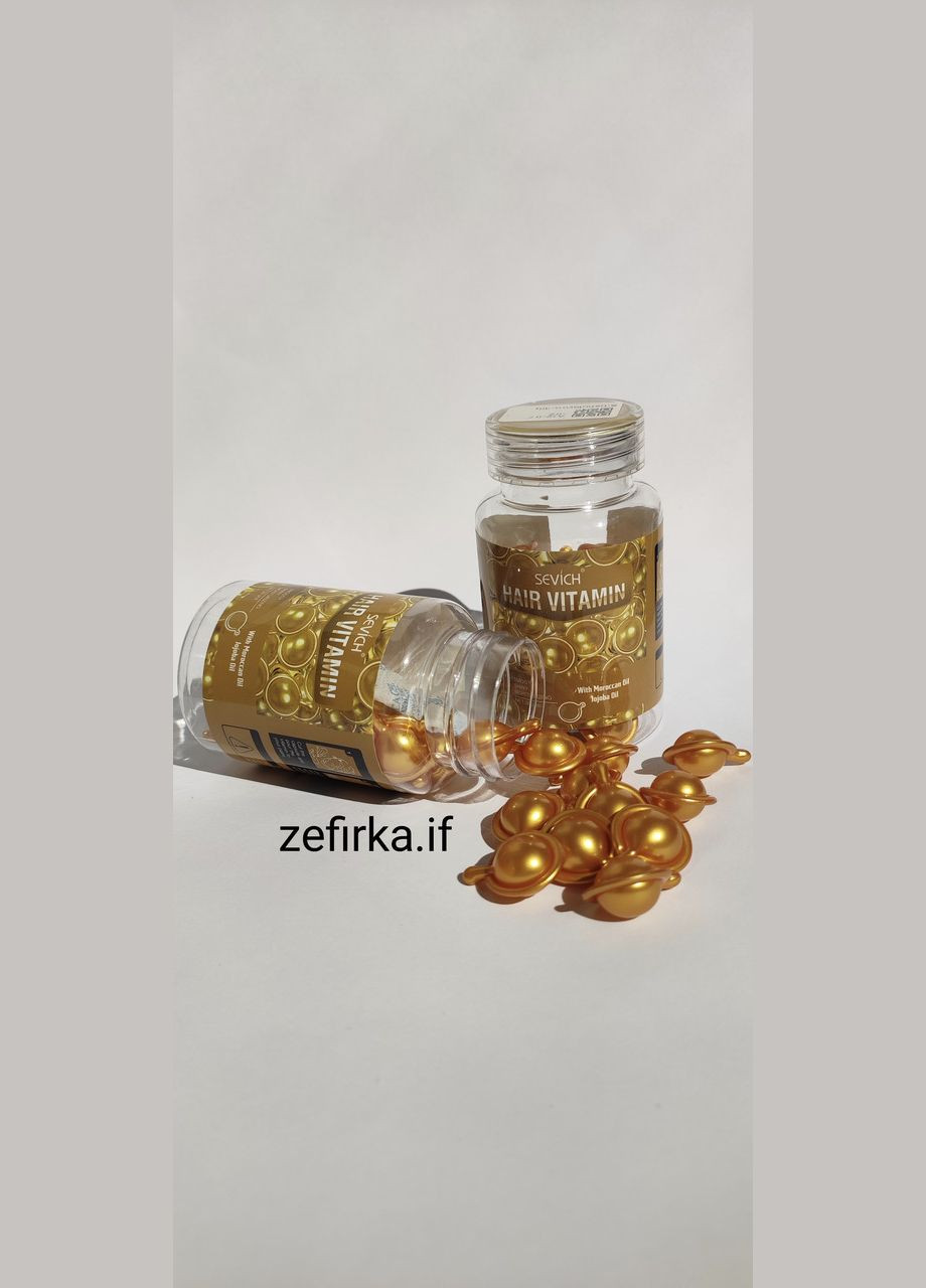 Витаминные золотые капсулы для восстановления ломких и ячеистых волос, 30 капсул баночка. Sevich (351857017)