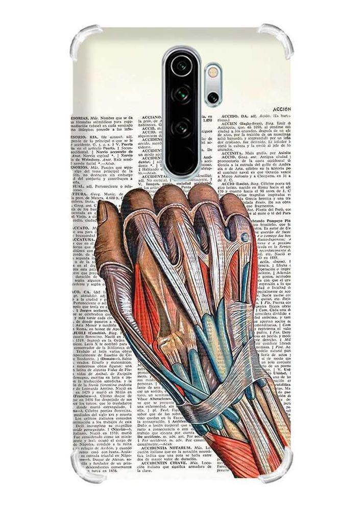Чехол с утолщёнными углами на Xiaomi Redmi Note 8 Pro:: Анатомия руки (принт 298) Creative (360687368)