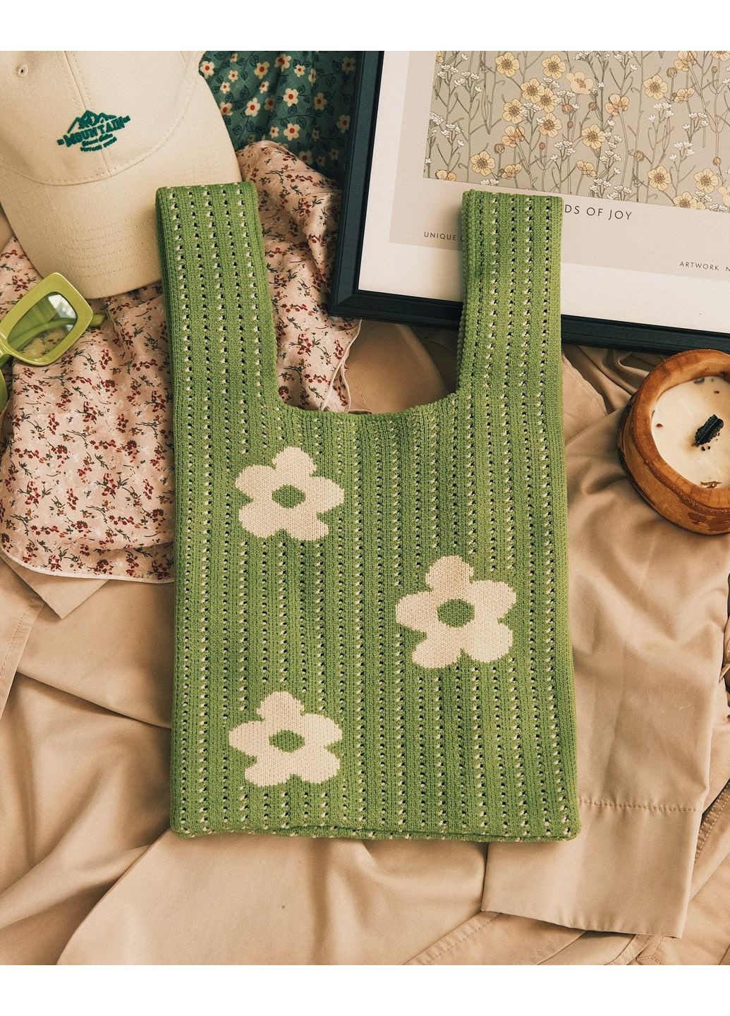 Сумка Шопер - Великий з квітами Цупкий В'язаний TATON (363052387)