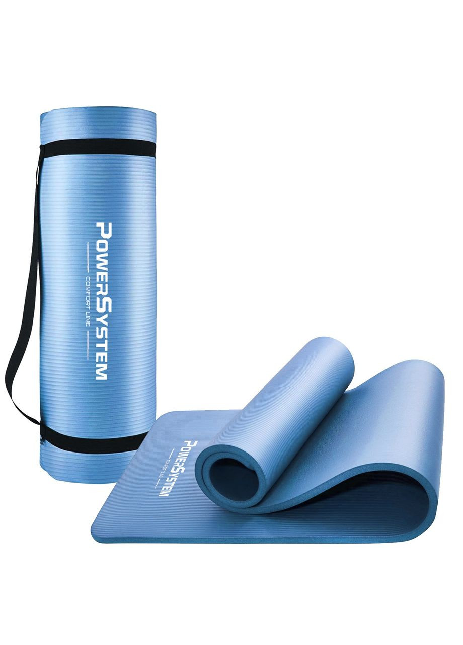 Килимок для йоги та фітнесу PS-4017 NBR Fitness Yoga Mat Plus Blue (180х61х1) Power System (315913519)
