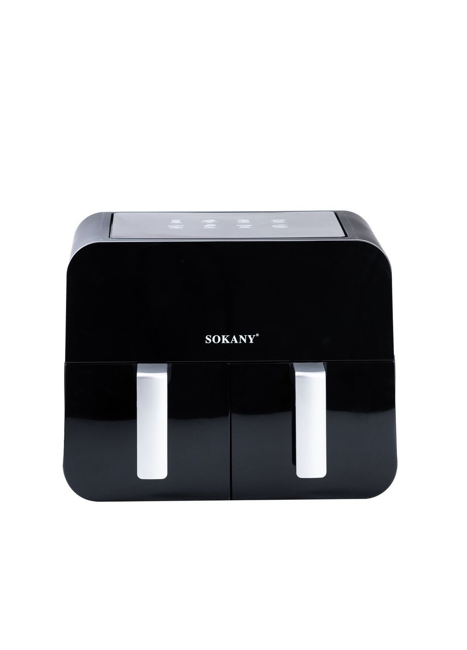 Аэрофритюрница SOKANY SK-10005 на 10 литров, с двумя отделениями 2400 Вт черная Jooki (360921042)
