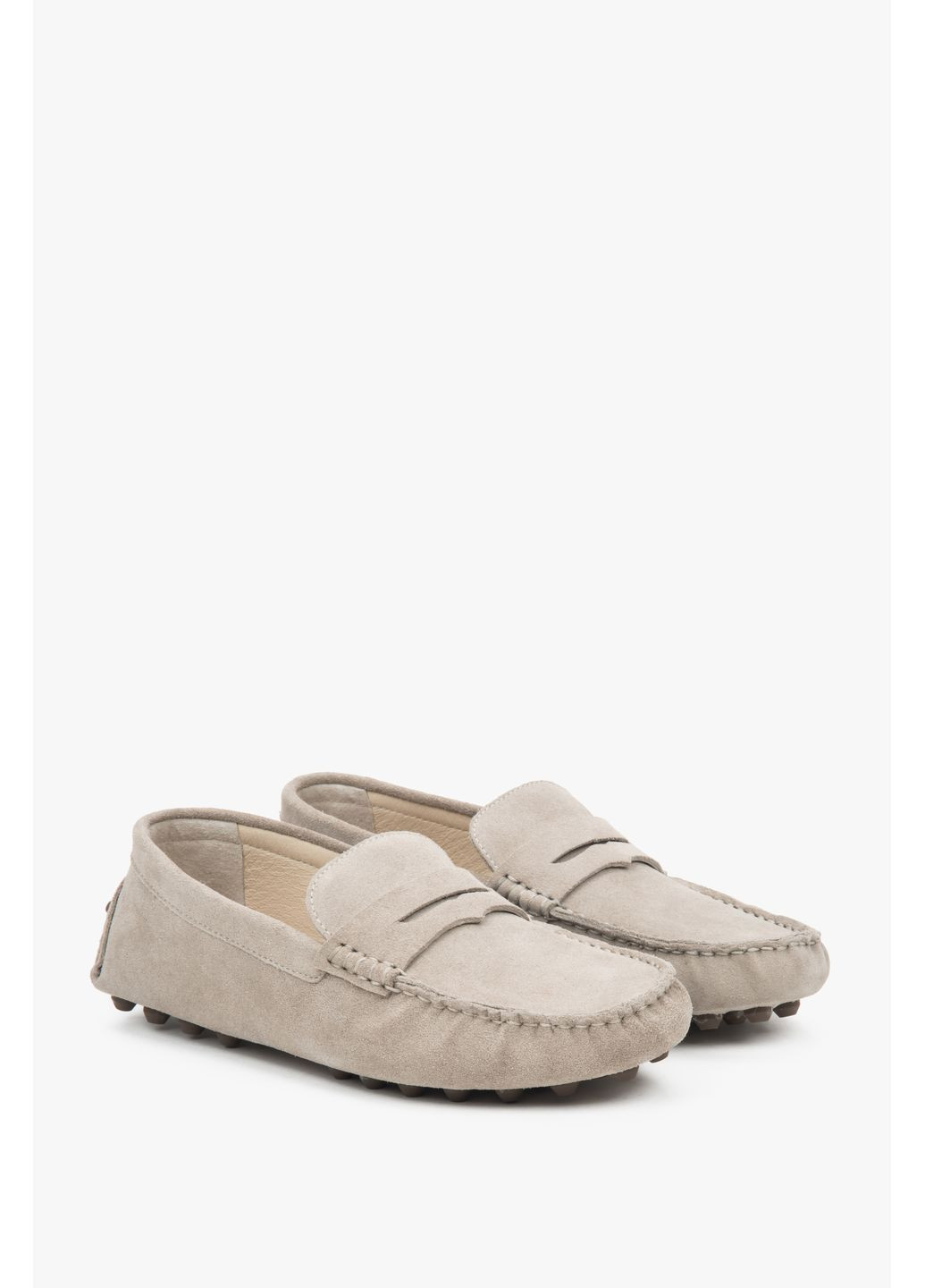 Бежевые мокасины, цвет бежевый Estro