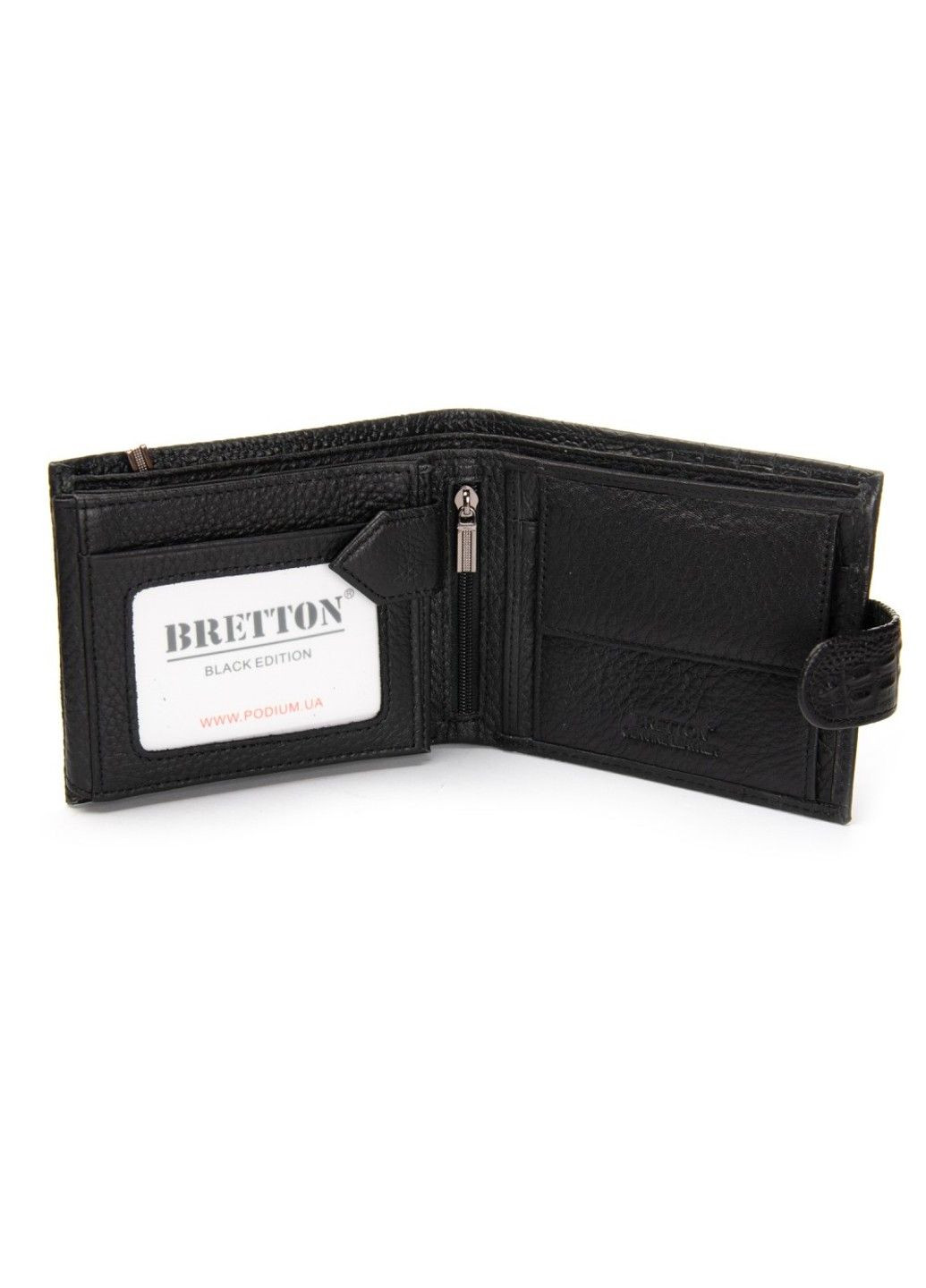 Чоловічий шкіряний гаманець BE 208-Z3204 black croco Bretton (360938791)