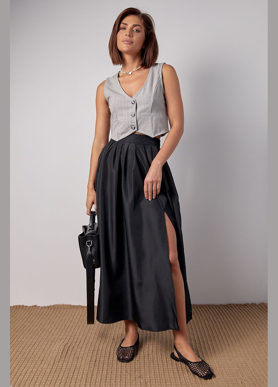 Короткий жіночий жилет у смужку на гудзиках Lurex (297682533)