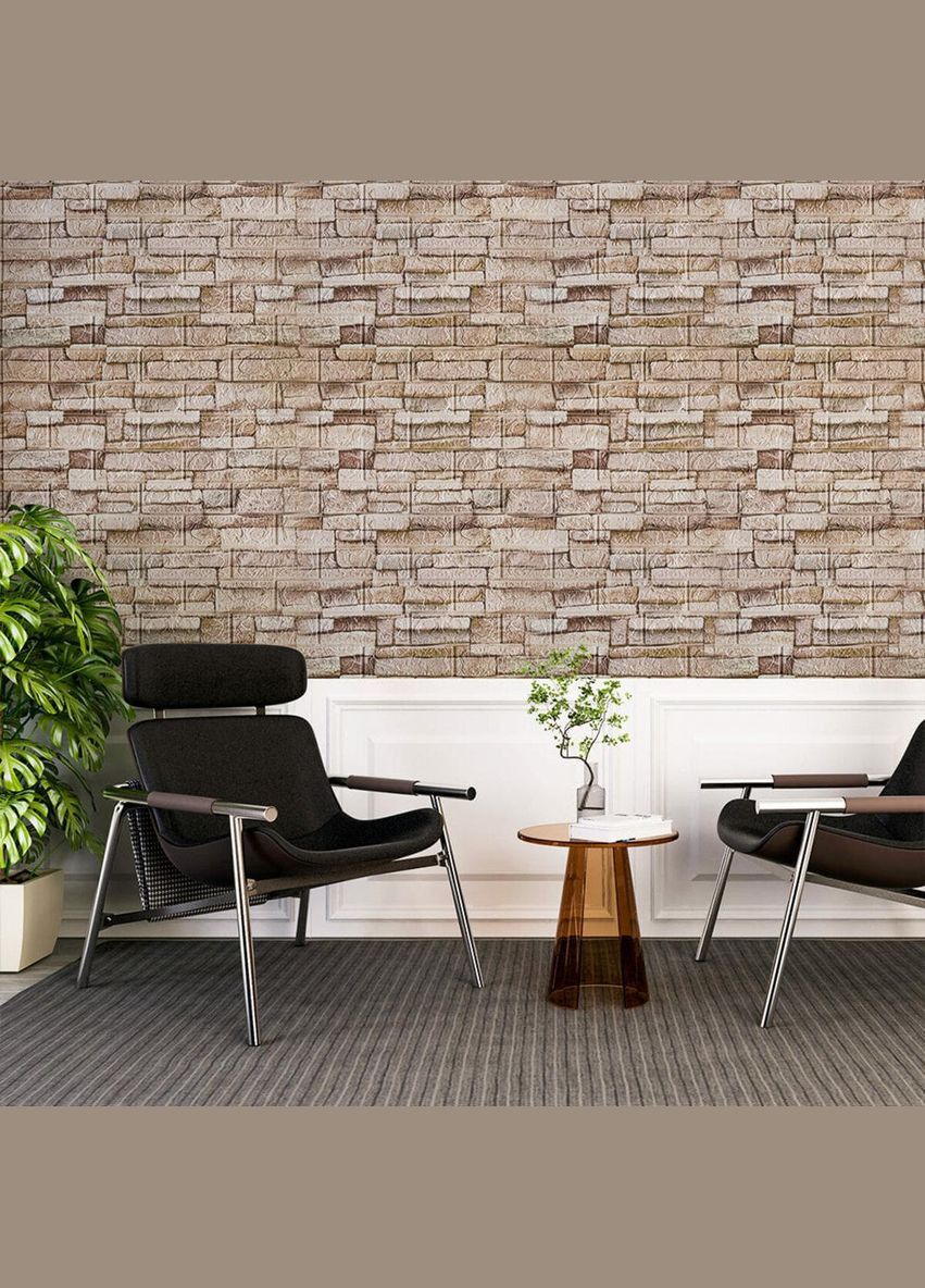 Самоклеящаяся 3D панель под бежевый кирпич екатеринослав 700х770х3мм (344-3) SW-00001383 Sticker Wall (300241494)