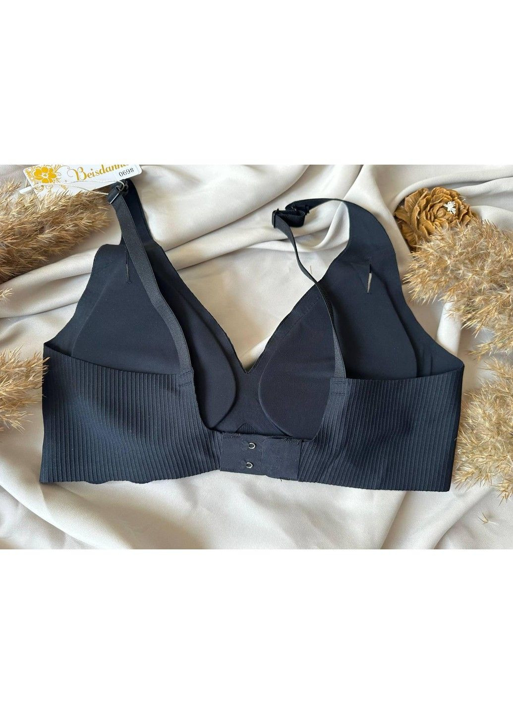 Повседневный топ-бюстгальтер в рубчик с застежкой Beisdanna (335053876)