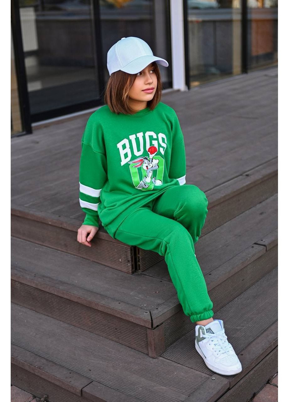 Підлітковий зелений костюм з люксового пеньє (ЗАМІРИ В ОПИСІ) GD/GL Модний простір (369625027)