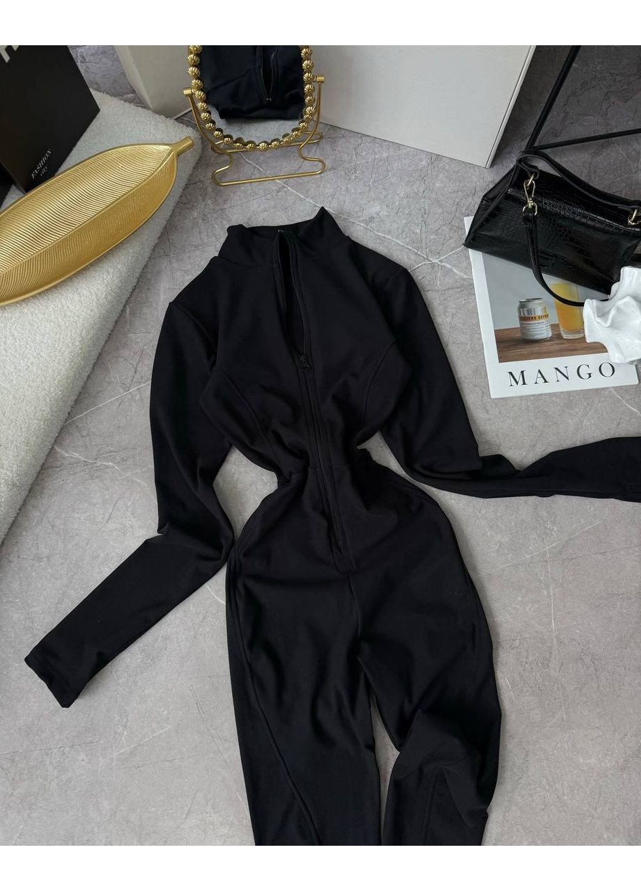 Жіночий комбінезон Avanti комбінезон-брюки однотонний чорний повсякденний