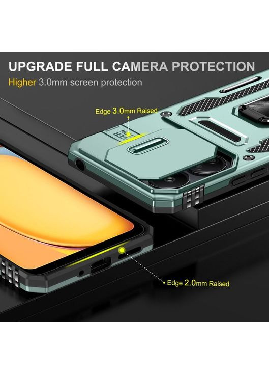 Ударостойкий чехол Camshield Army Ring для Xiaomi Redmi 13C / Poco C65 Бирюзовый Epik (372499880)