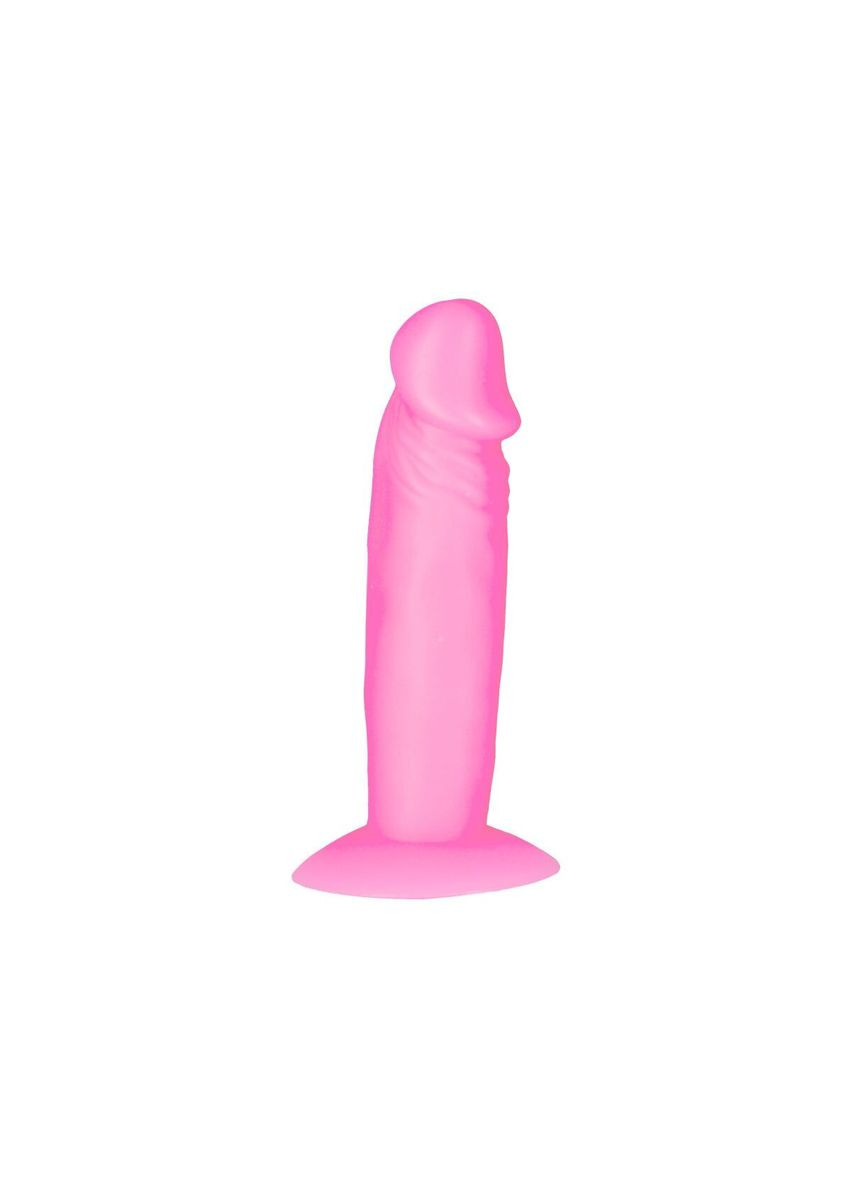 Силиконовый мини-фаллоимитатор, светящийся в темноте Silly Willy Glow in the Dark Pink, 8,4х1,8 см ADDICTION (314713658)