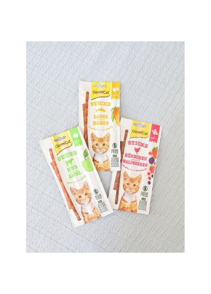 Ласощі М’ясні палички для котів, курка та лісові ягоди, 3 шт по 5 г GimCat (331651916)