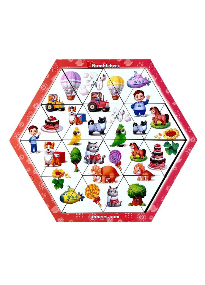 Дерев'яний пазл-головоломка "Колір та розмір" (ПСФ126) PSF126, 24 деталі Ubumblebees (304406429)