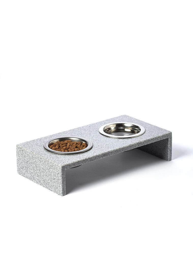 Підставка на дві миски для тварин сірого кольору КВРS201 Kamea (300778834)
