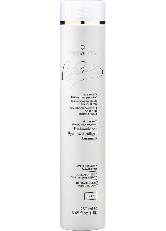 Шампунь для холодних відтінків блонду Blondie Ice Blonde Enhancing Shampoo 250ml (1176388-188900) Medavita (368865853)