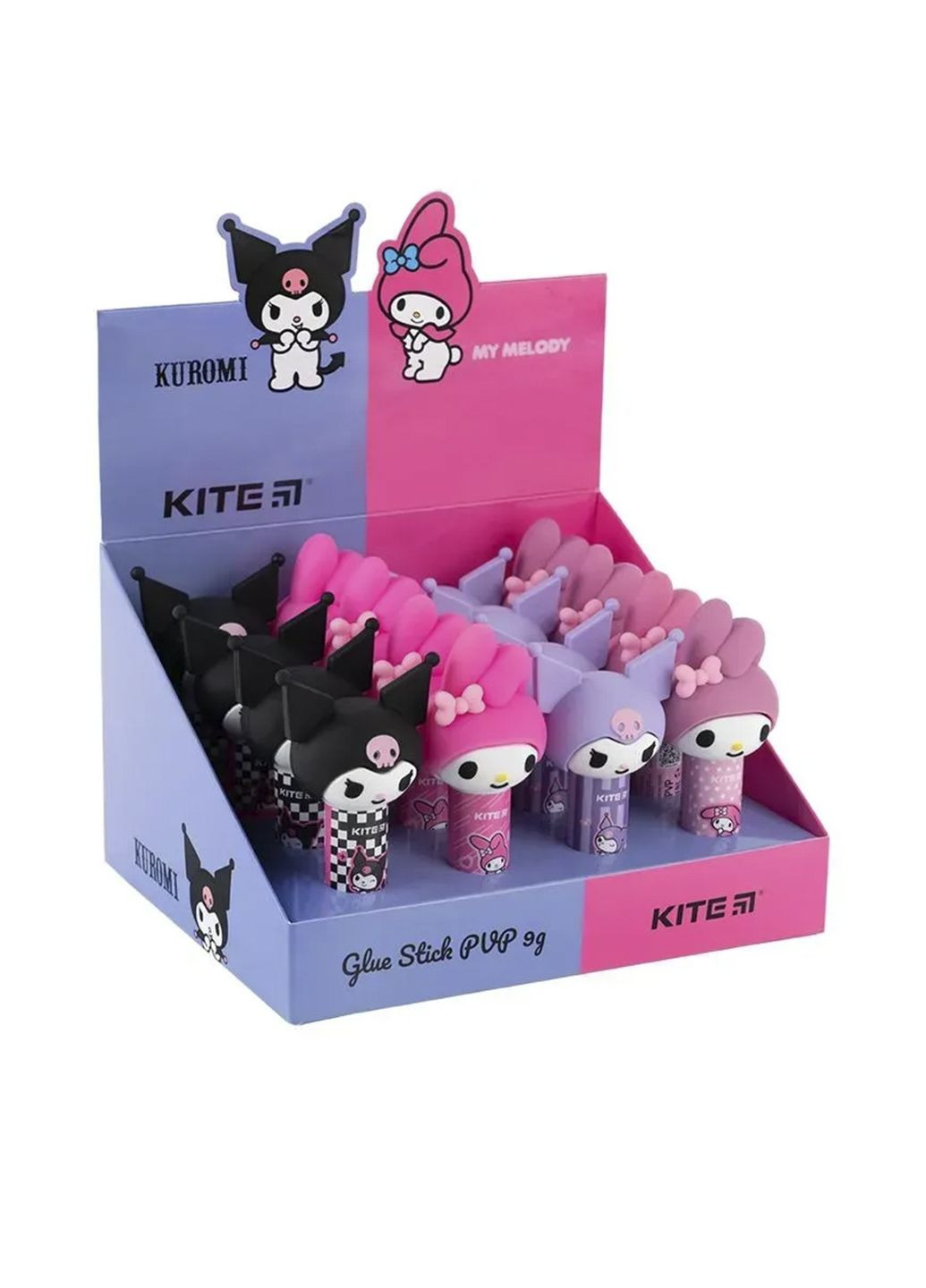 Клей-олівець з фігурним ковпачком колір різнокольоровий ЦБ-00281317 Kite (343414689)