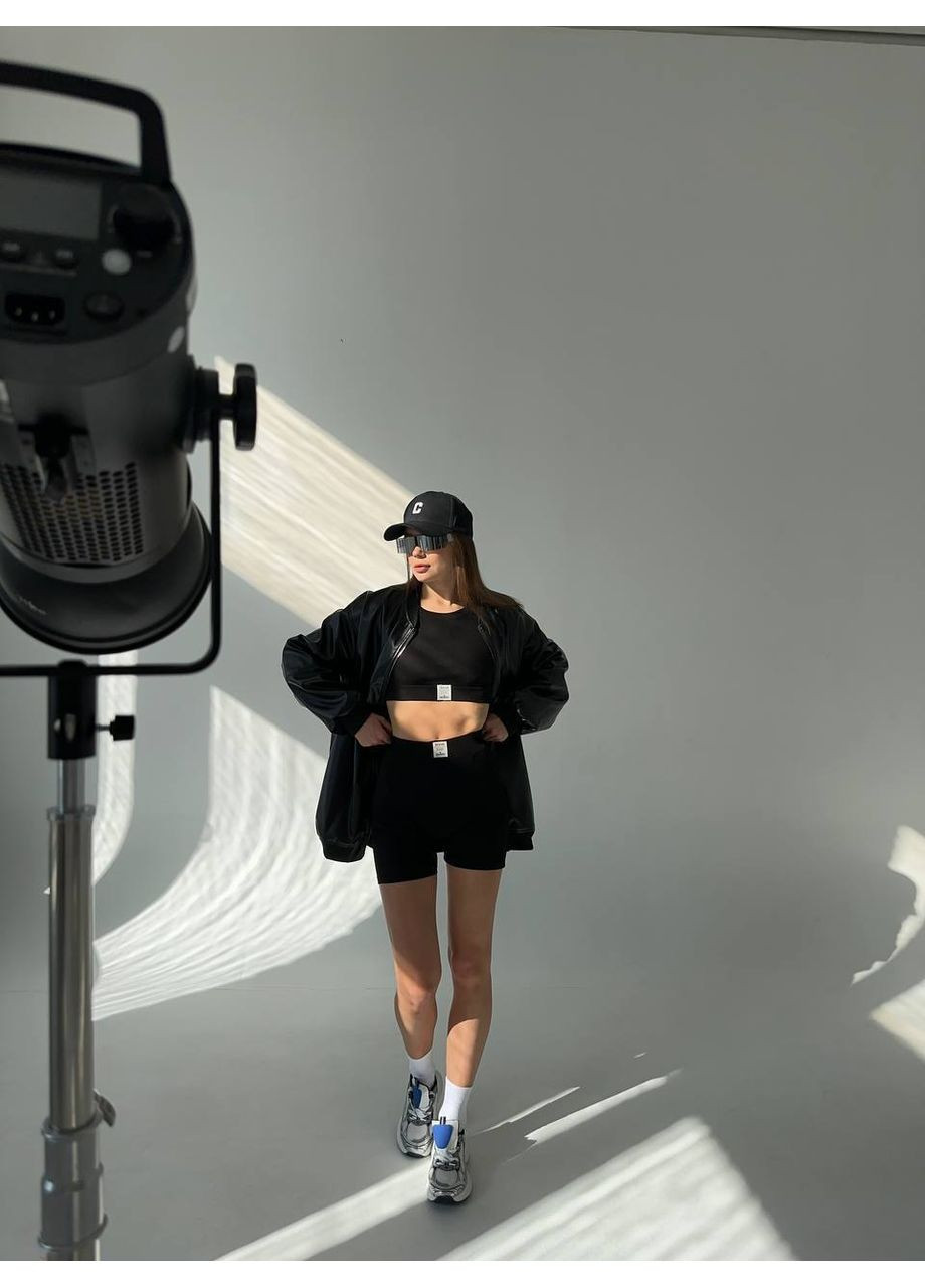 🖤 Шкіряний подовжений бомбер Oversize 🖤Ознайомтесь з розмірною сіткою DK/DL Мода без кордонів на гудзиках (361080861)