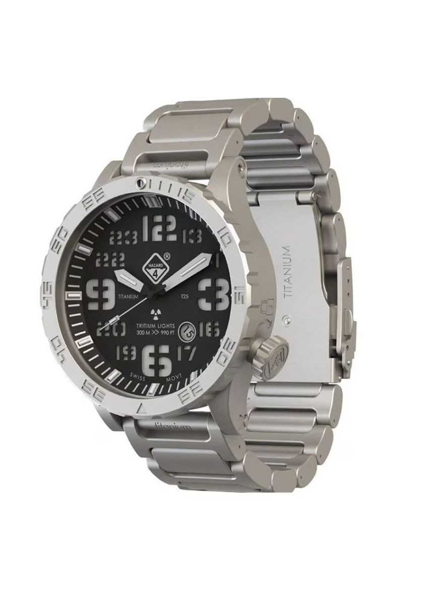 Тактичний Годинник з Титановим Корпусом Heavy Water Diver BlackTie B Silver Кварцовий Механізм Hazard 4 (336550198)
