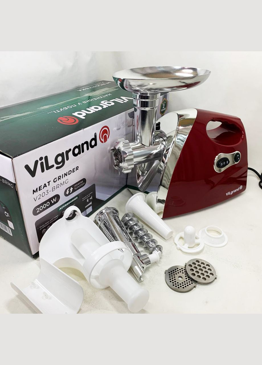 Домашняя электромясорубка V203-BRMG 2000 Вт, Электрическая SM-820 универсальная мясорубка Vilgrand (349511863)