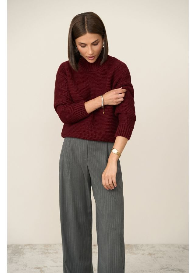 Бордовый свитер 2881 натуральный Triko Bakh