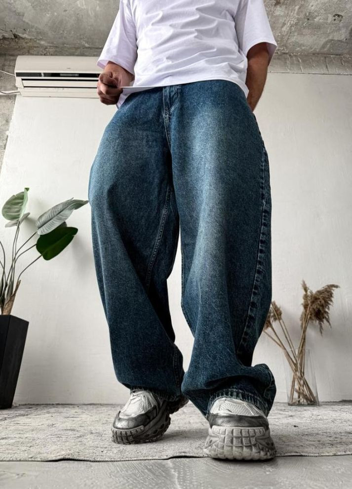 Синие демисезонные джинсы No Brand